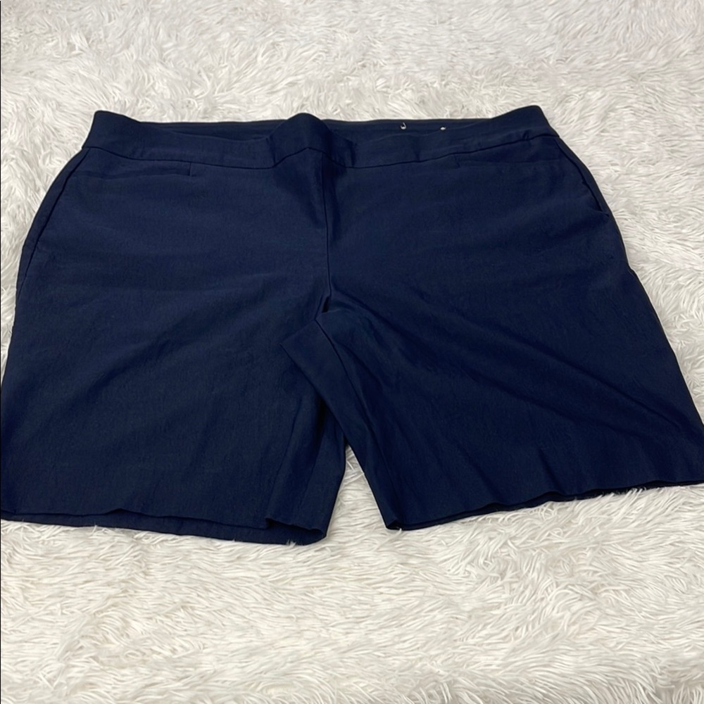 Chico's Blue Bermuda Shorts with Elastic Waistband PULL ON WOMENS SIZE 4 (US 20)